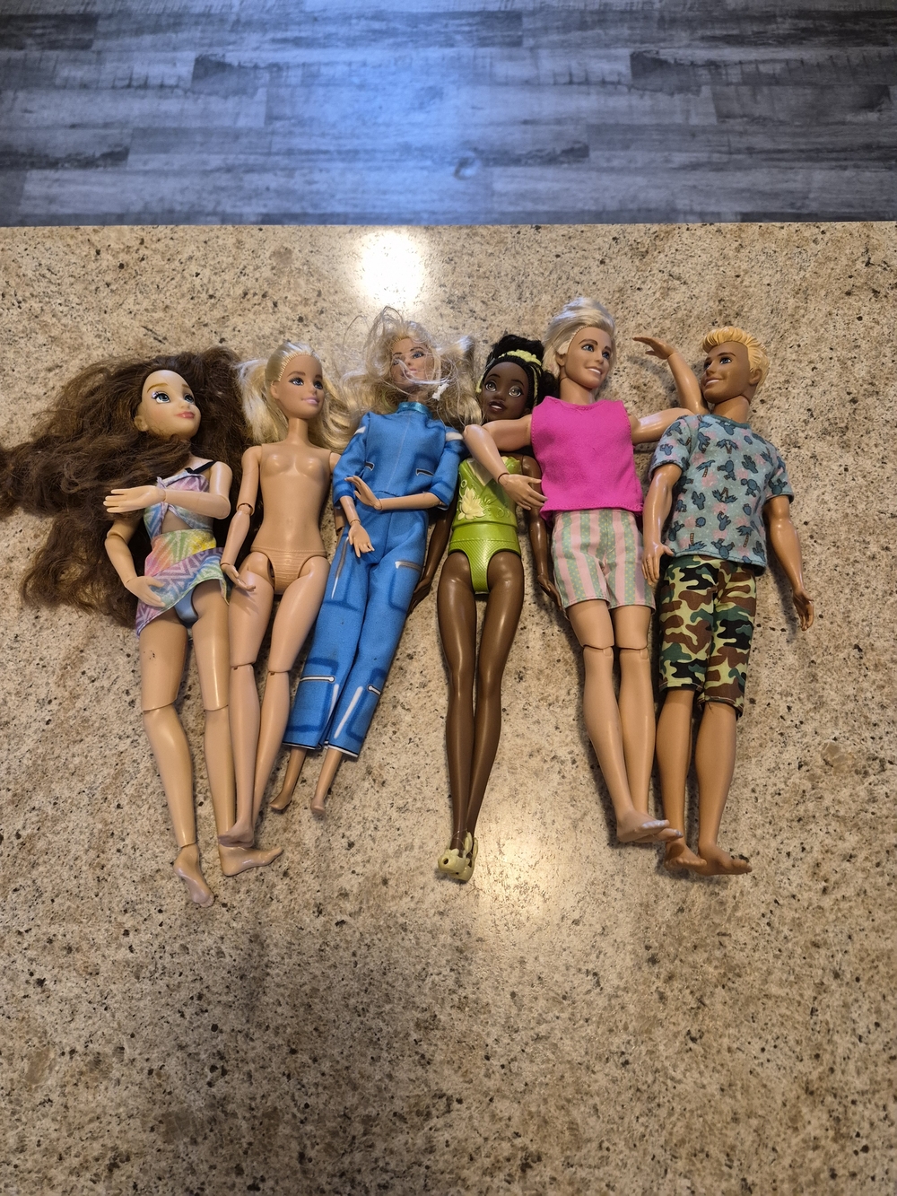 Barbie Doll Assortment - Mixed Colors. Various. Lot Of 6